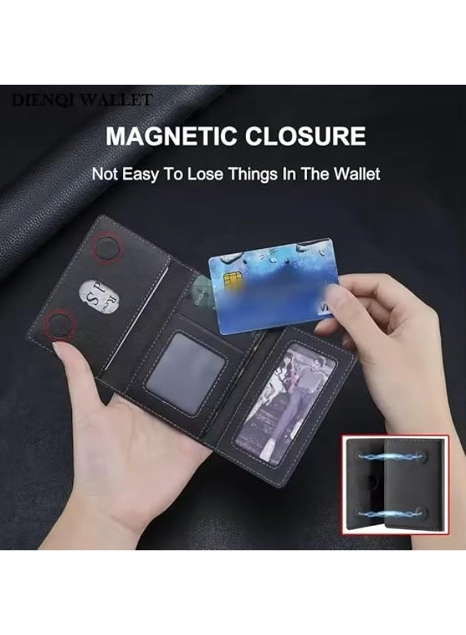 فكرة محفظة هاتف مغناطيسية من Fekra حقيبة بطاقات من جلد البولي يوريثان محفظة حامل بطاقات Magsafe لهواتف Apple iPhone 17 16 15 12 13 14 Pro Max Plus Mini (أسود) - Image 4
